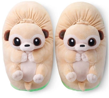 Corimori Joey das Erdmännchen Plüsch Hausschuhe Tier Pantoffeln beige