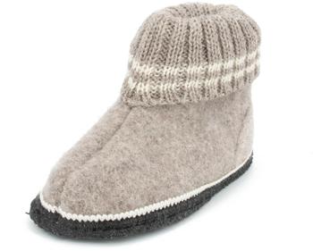 Kitz-Pichler Hüttenschuh Ötz Kids Hoher Hausschuh für Kinder Aus Reiner Schur-Wolle rutschfeste Sohle aus Filz Perfekt für die Kita Beige