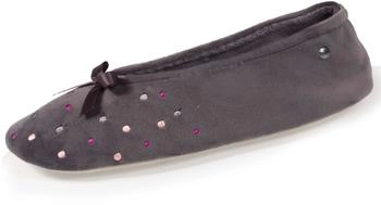 Isotoner Embroidered dotted ballerinas dunkelgrau