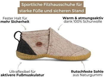 WoolFit Taiga with natural rubber sole beige