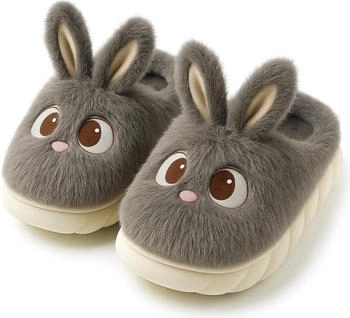 Corimori Plush Bunny Slippers grau