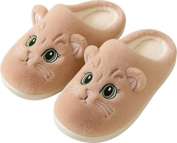 Corimori Cat Slippers braun/rose