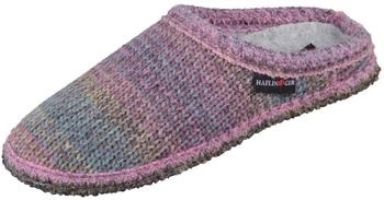Haflinger Walktoffel Tricot&eacute; rot/babyrosa
