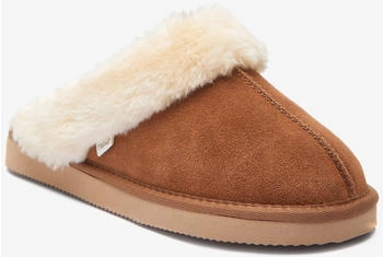 Next Fashion Suede Mule Slippers with Faux Fur Lining chestnut brown