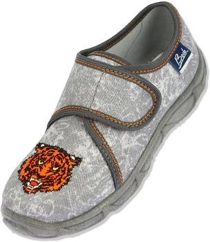 Beck Slipper 'Jungle' grau/dunkelgrau/orange