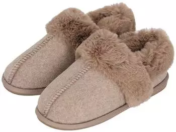 Apollo Slippers with durable rubber sole taupe