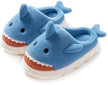 Corimori Plush Shark Slippers blau