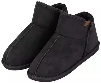 Apollo Ladies Home Boots Suede with logo embossing and cozy warming inner lining grau/dark grey