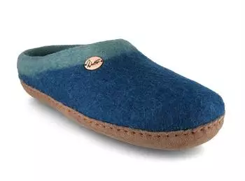 WoolFit Barefoot Slippers Sherpa blau
