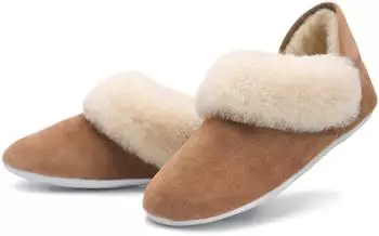 RAIKOU Slippers with Soft Sole Plush Winter Boots braun