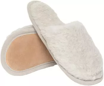 Gottstein Curly Alpaca Slippers hellgrau
