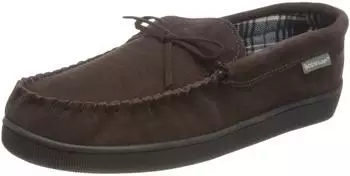 Dunlop Slippers made of suede with fleece lining dunkelbraun