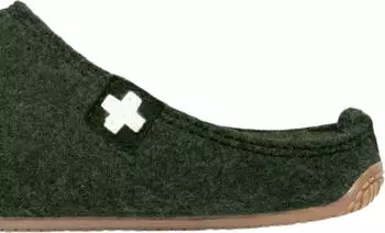 Living Kitzbühel Felt Slippers Swiss Cross grün