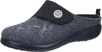 Fly Flot Slippers PET Felt with Dragonfly Embroidery and Button schwarz