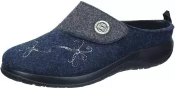 Fly Flot PET Felt Slipper with Dragonfly Embroidery and Button blau