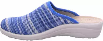 Fly Flot Slipper House Shoe Striped Mesh Wedge Heel (330060) blau