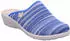 Fly Flot Slipper House Shoe Striped Mesh Wedge Heel (330060) blau