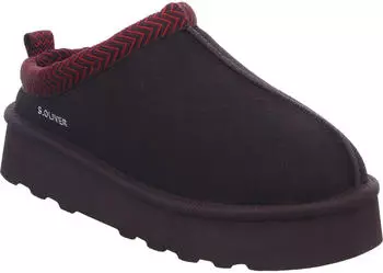 s.Oliver Women's Slip-On Leather Mules dunkelbraun