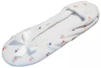 Isotoner Embroidered Terry Ballerina Slippers weiße schleife