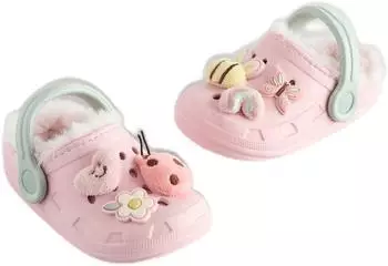 Next Fashion Faux Fur Lined Clog Slippers mint/rosa/hellpink/weiß