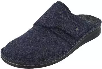 Finn Comfort Zams Men's House Shoes Clogs Wool Felt blau/dunkelblau