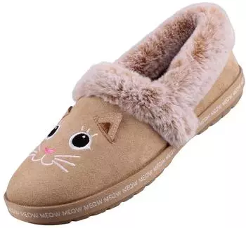 Skechers BOBS Too Cozy - Meow Pajamas Slippers lined tan/braun/grau