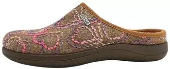 Rohde Bari House Shoe Mule with Heart Embroidery braun