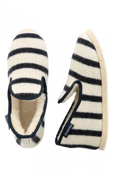 Armor-Lux Slippers striped wool beige/blue