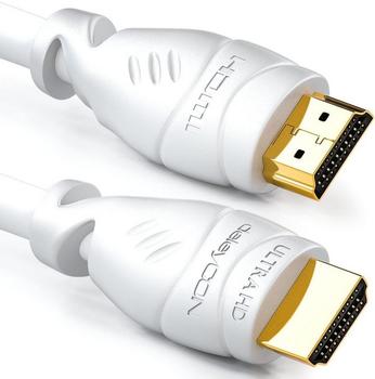 deleyCON HDMI-Kabel mit Ethernet Weiß 12,5m