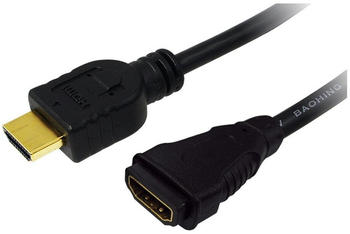 LogiLink CH0058 - HDMI A Stk. > HDMI A Bu., 4K@30 Hz, schwarz, 5 m