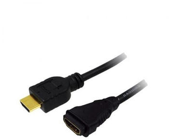 LogiLink CH0059 - HDMI A Stk. > HDMI A Bu., 4K@30 Hz, schwarz, 1 m