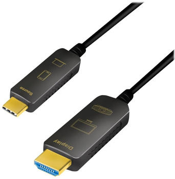LogiLink CUF0102 - Adapterkabel USB Type-C > HDMI, 4K@60 Hz, AOC, 20 m