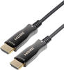 Aktives HDMI 2.0 LWL Glasfaserkabel mit Ethernet 4K UHD Schwarz 15m