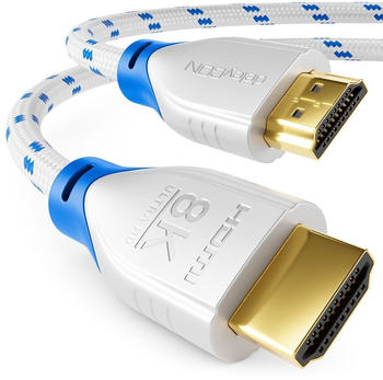 deleyCON 8K HDMI 2.1 48G Nylon UHD-2 8K@60Hz 4K@120Hz Weiß 3m