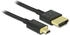 DeLOCK Slim High Speed 4K HDMI Kabel mit Ethernet Typ A/Typ D Micro