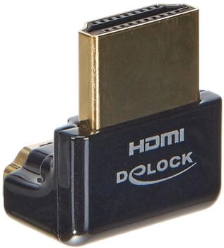DeLock HDMI Adapter HDMI-A Buchse auf HDMI-A Stecker 90° 4K schwarz (65662)