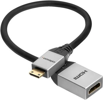 celexon Mini HDMI auf HDMI M/F Adapter mit Ethernet - 2.0a/b 4K 0,25m (1000017973)
