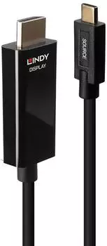 Lindy USB-C M/M to HDMI-A M Cable 5m 4K UHD Black