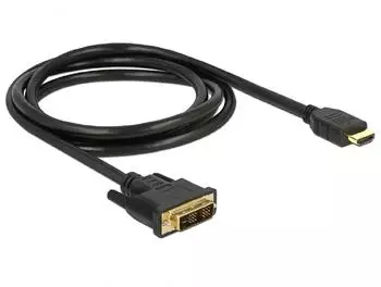 DeLock DVI 18+1 M/M to HDMI-A Cable 1.5m Black