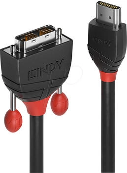 Lindy HDMI-A to DVI-D Adapter 18+1 M/M 2m Black