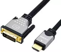 ROLINE Monitorkabel DVI (24+1) - HDMI, ST/ST, schwarz / silber, 1,5 m Adapter /