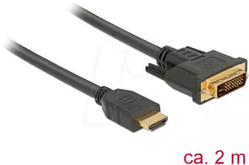 DeLock DVI-D 24+1 Bidirectional Cable (2 m) Black