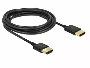 DeLock HDMI Slim High Quality Cable with Ethernet (0.25 m) Black