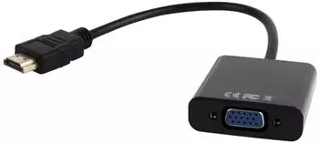 Gembird HDMI to VGA Adapter with Audio (0.15 m) Black