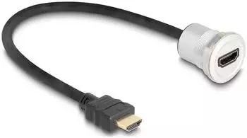 DeLock HDMI Einbaubuchse mit Kabelpeitsche 8K 60Hz 0,3m (88180)