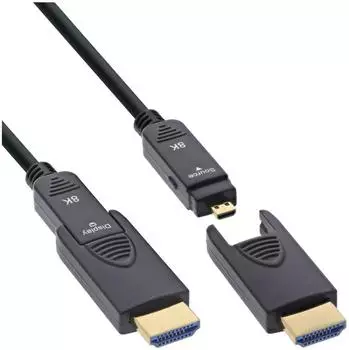 InLine HDMI AOC Kabel Ultra High Speed 2.1, 8K/4K, abnehmbare Stecker, 40m (17940O)