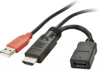 LINDY HDMI Direktstromversorgungskabel HDMI-A Stecker, USB-A Stecker, HDMI-A Buchse