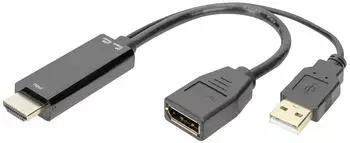Digitus HDMI auf DisplayPort Adapter 4K, 0,2m (AK-330101-002-S)