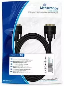 MediaRange DVI Dual Link Anschlusskabel 24+1-polig, 2m, schwarz (MRCS129)