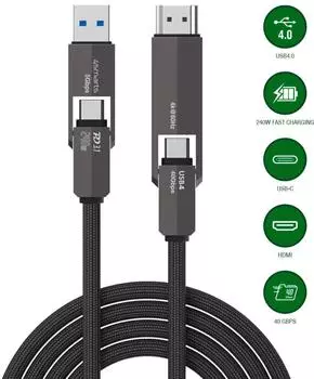 4smarts ComboCord USB4 HDMI Kabel 240W 4K@60Hz, 1,5m (549240)